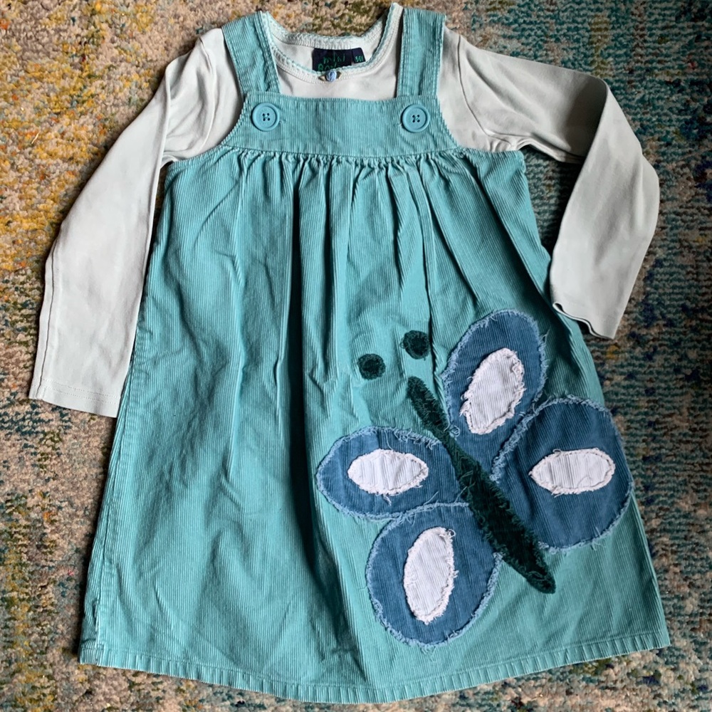 Mini Boden Adorable Blue Corduroy Jumper size 5-6!